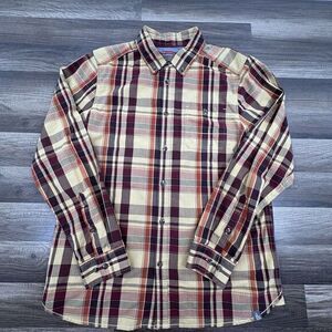 The North Face Shirt Men's Large Yellow‎ Orange Outdoor/Fishing Button Down